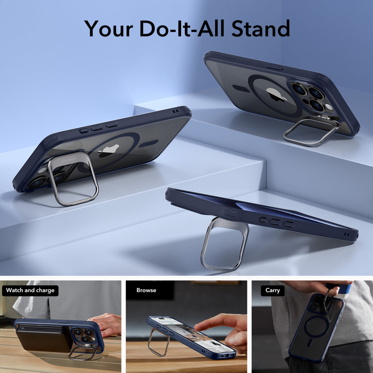 Esr Iphone 15 Pro Halolock Magsafe Classic Hybrid Silikon Kılıf Standlı