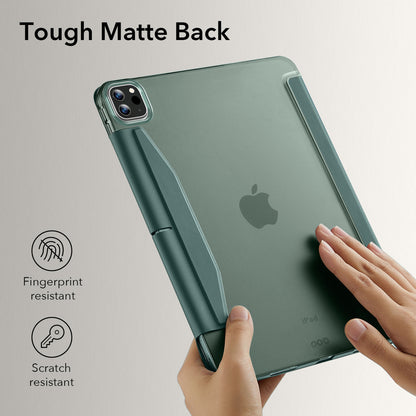 ESR iPad Pro 12.9 inç M2-M1 uyumlu tablet kılıfı, Ascend serisi, koruyucu ve şık tasarım, ön ve arka görünüm.