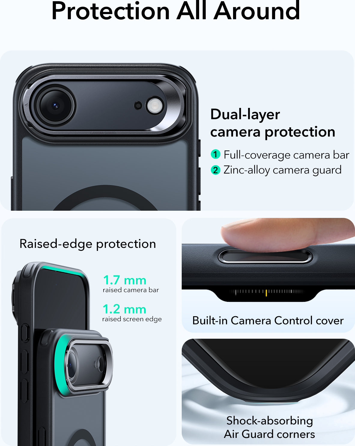 Esr iPhone 17 Air Classic Hybrid Magsafe Standlı Kılıf -Kamera Kontrol Buton