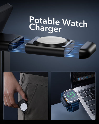 ESR Halolock Qi2 3 In 1 Iphone + Airpods + Apple Watch Magsafe Şarj Standı Siyah ( Apple Mfm  Lisans ) + ( 20W Şarj Adaptör ile Gelir )