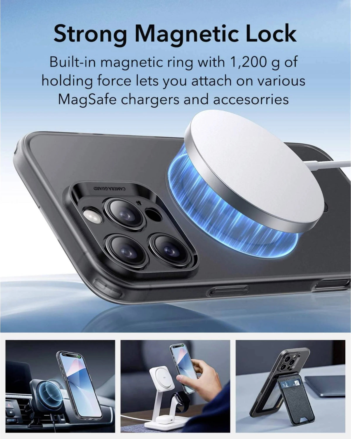 ESR Apple iPhone 16 Pro Max Kılıf Zero Halolock MagSafe Silikon - Buzlu Siyah