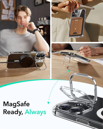 ESR iPhone 16 Kılıf Halolock MagSafe Classic Hybrid Standlı Silikon - Şeffaf