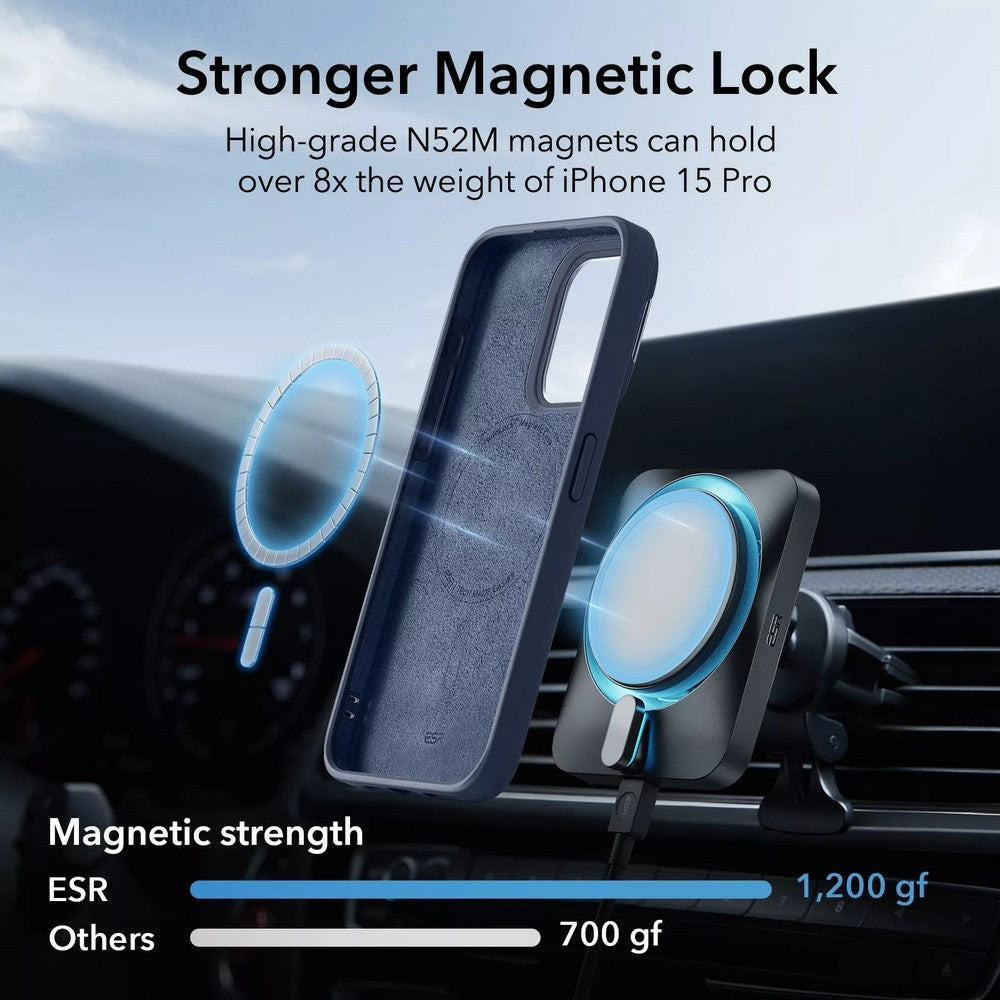 ESR Apple iPhone 15 Pro Max Kılıf Cloud Soft HaloLock MagSafe Kickstand - Dark Blue