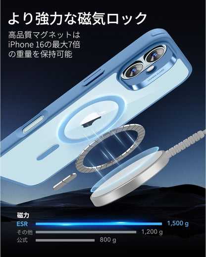 ESR iPhone 16 Uyumlu Halolock Magsafe Classic Hybrid Silikon Kılıf Şeffaf Mavi