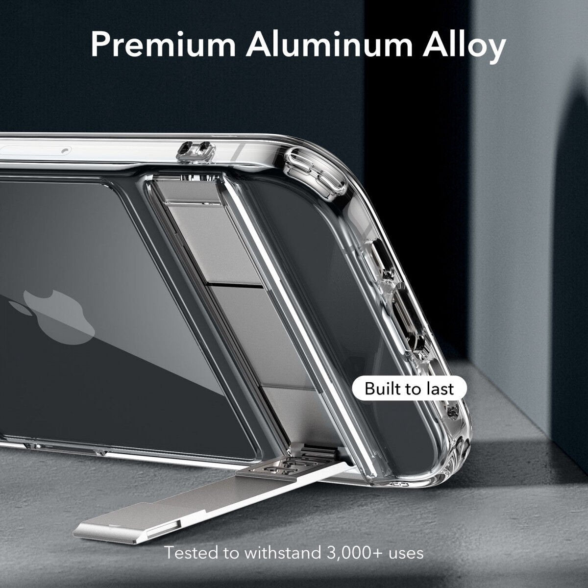Esr iPhone 15 Kılıf Kickstand Silikon - Şeffaf + Kamera Lens Koruyucu Set