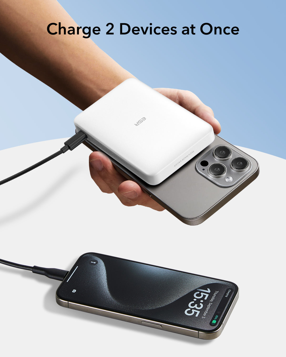 Esr Halolock Qi2 10.000 Mah Magsafe Digital Powerbank Beyaz