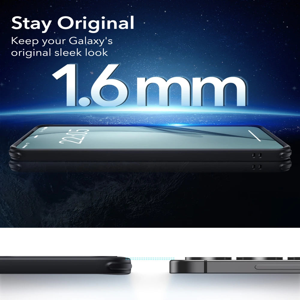 ESR Samsung S25 Plus Halolock Magsafe klasik hibrit silikon kılıf, dayanıklı ve şık telefon koruyucu, siyah renkli.