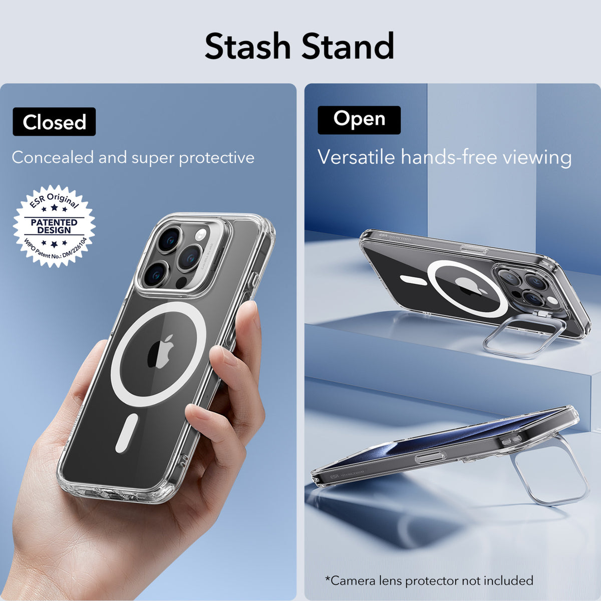 Iphone 15 Pro Halolock Magsafe Classic Hybrid Silikon Kılıf Şeffaf Standlı