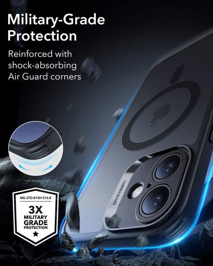Esr Iphone 16 Plus Halolock Magsafe Hybrid Silikon Kılıf Buzlu Siyah + Ekran Koruyucu Set