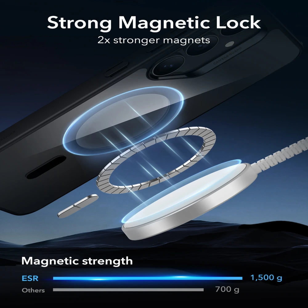 ESR Samsung S25 Plus Halolock Magsafe Classic Hybrid Silikon Kılıf, şık ve dayanıklı koruma sağlayan kılıf.