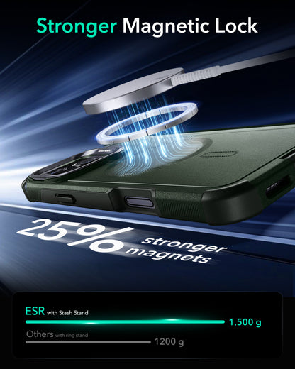 Esr iPhone 16 Pro Cyber Tough Halolock Magsafe Stantlı Silikon Kılıf Yeşil