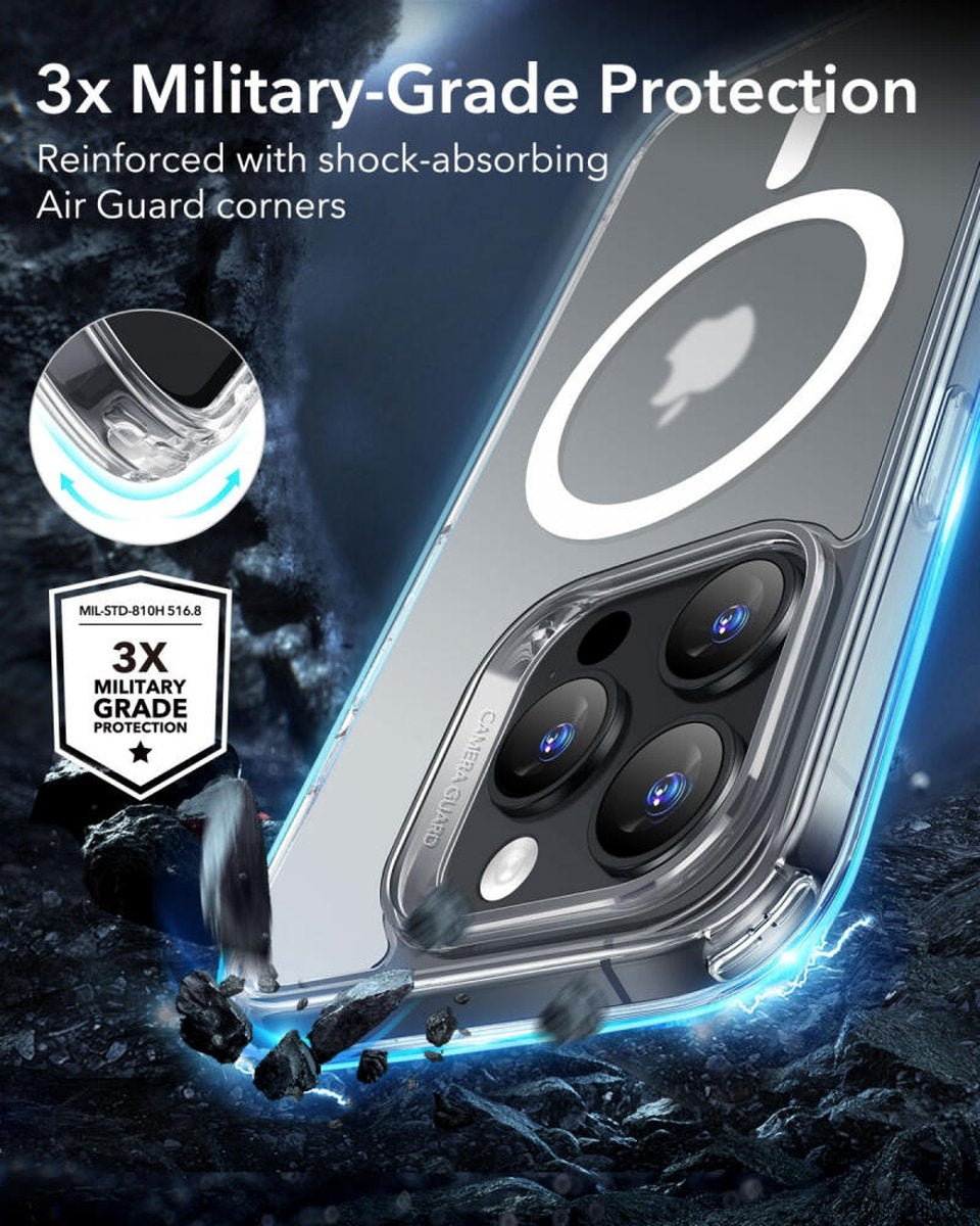 ESR iPhone 16 Pro Kılıf Halolock MagSafe Classic Hybrid Silikon – Buzlu Şeffaf