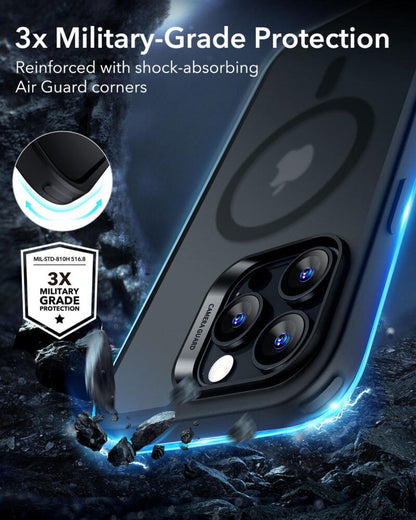 ESR iPhone 16 Pro Max Uyumlu Halolock Magsafe Hybrid Silikon Kılıf Buzlu Siyah