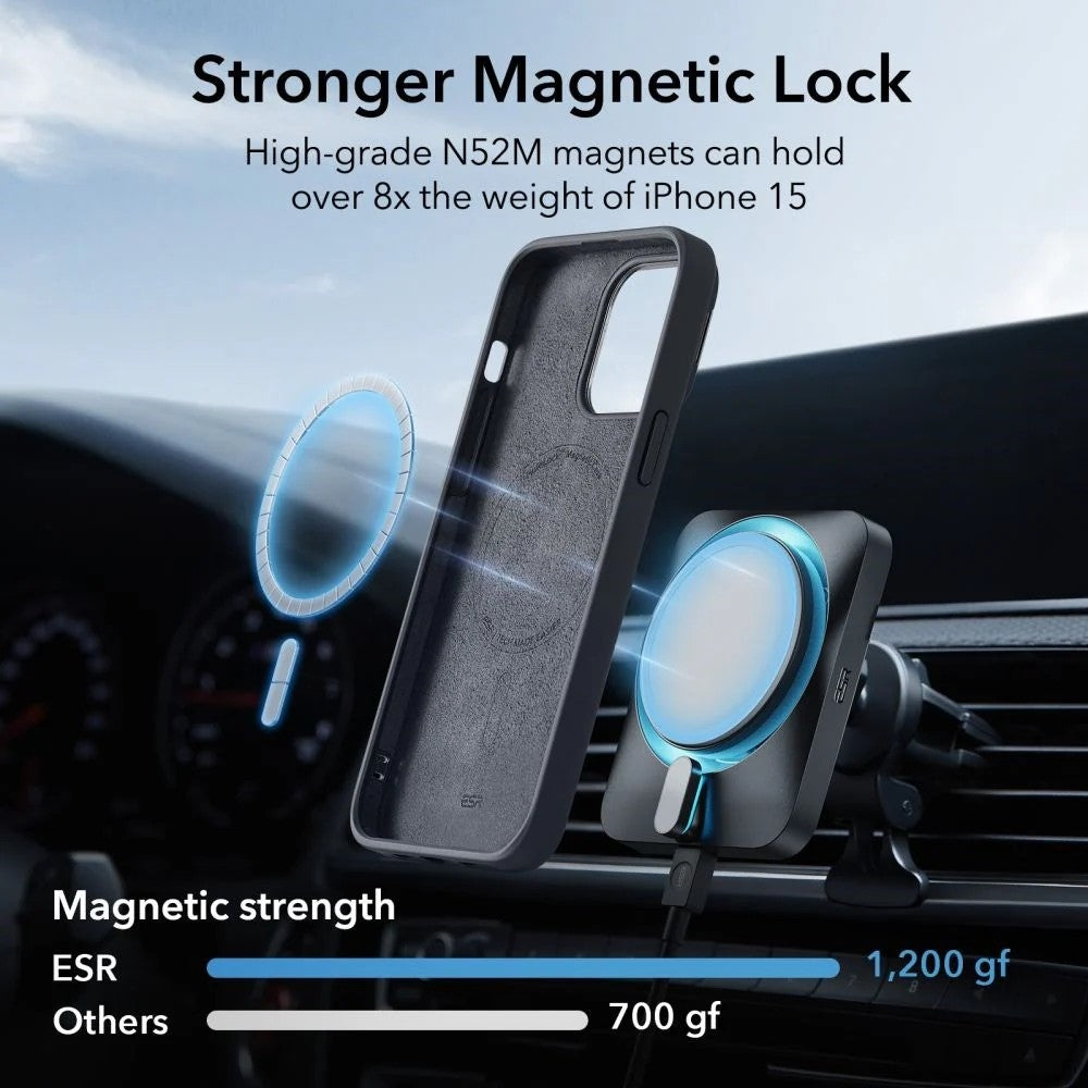ESR Apple iPhone 15 Pro Max Kılıf Cloud Soft HaloLock MagSafe Kickstand - Siyah
