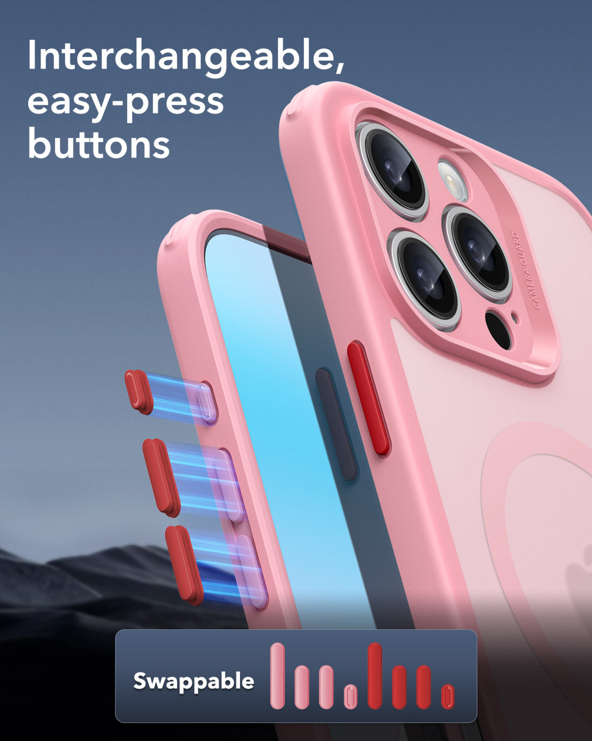 Esr Iphone 16 Pro Max Halolock Magsafe Hybrid Silikon Kılıf Buzlu Pembe + Ekran Koruyucu Set