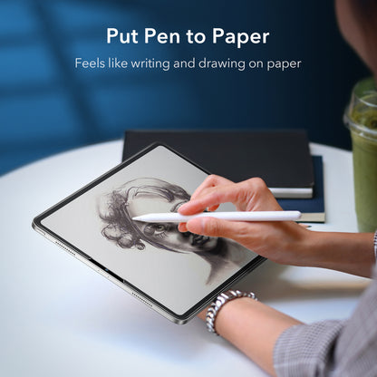 ESR Apple iPad Pro 12.9" ekran koruyucu, kağıt hisli Paper Feel, 2 adet, A12X/A12Z/M1/M2 uyumlu, tablet ekran koruyucu.