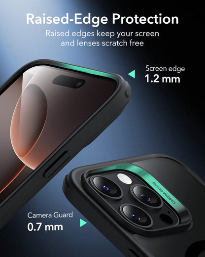 Esr iPhone 16 Pro Max Halolock Magsafe Classic Hybrid Silikon Kılıf - Kamera Kontrol Butonu Buzlu Siyah