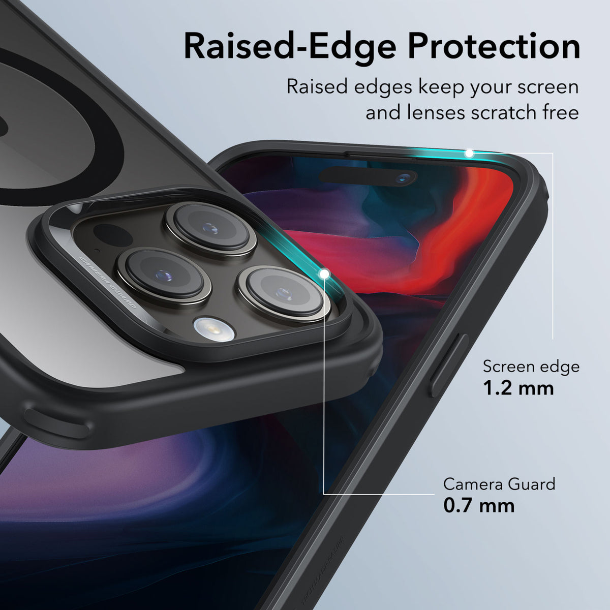 Esr Iphone 15 Pro Halolock Mag Safe Hybrid Silikon Kılıf Şeffaf Siyah
