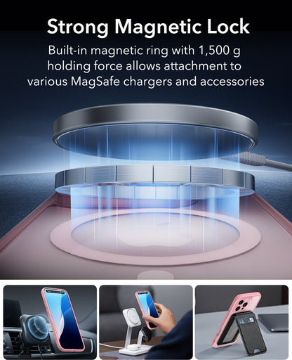 Esr Iphone 16 Pro Max Halolock Magsafe Hybrid Silikon Kılıf Buzlu Pembe + Ekran Koruyucu Set