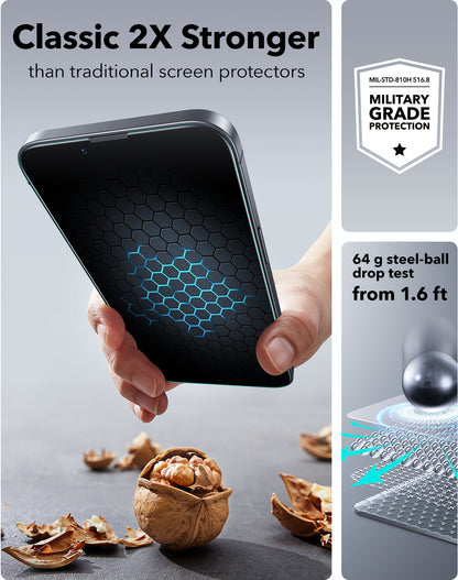 Esr iPhone 17E/16E/14/13 Pro/13 Anti-Static Temperli Full Cam Ekran Koruyucu Kolay Kurulum Kiti - 2 Adet