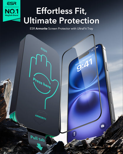 Esr iphone 16 Plus Anti-Static Temperli Full Cam Ekran Koruyucu Kolay Kurulum Kiti