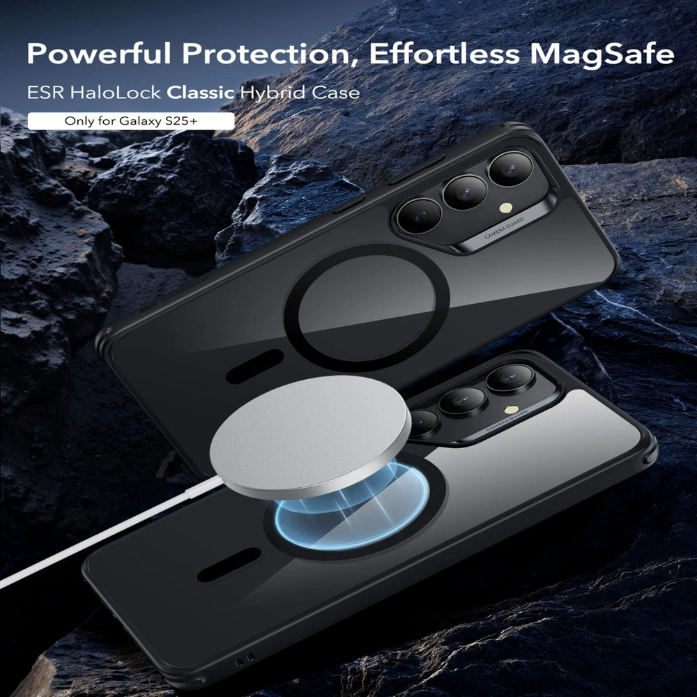 ESR Samsung S25 Plus için Halolock Magsafe Classic Hibrit Silikon Kılıf, şık ve koruyucu tasarım.