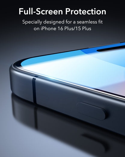 Esr iphone 16 Plus Anti-Static Temperli Full Cam Ekran Koruyucu Kolay Kurulum Kiti