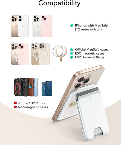 ESR Halolock Magsafe Wallet Cüzdan Beyaz Vegan Deri