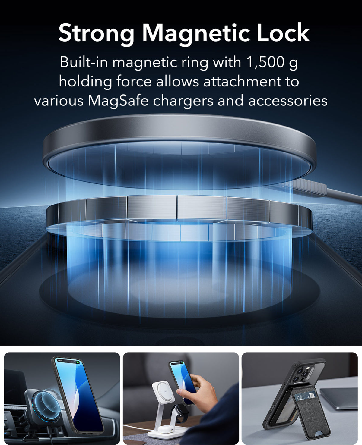 Esr Iphone 16 Pro Halolock Magsafe Hybrid Silikon Kılıf Buzlu Siyah + Ekran Koruyucu Set