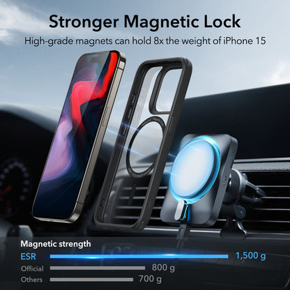 Esr Iphone 15 Pro Halolock Mag Safe Hybrid Silikon Kılıf Şeffaf Siyah