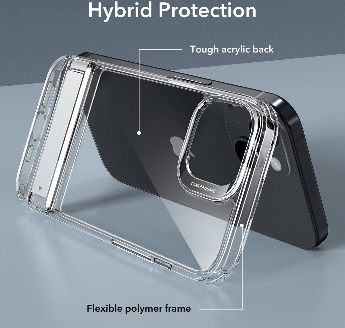 Esr iPhone 15 Kılıf Kickstand Silikon - Şeffaf + Kamera Lens Koruyucu Set