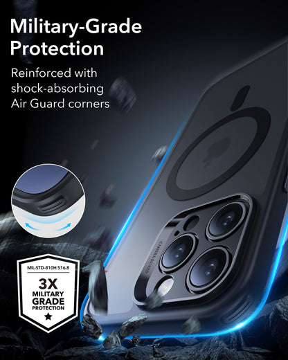 Esr Iphone 16 Pro Halolock Magsafe Hybrid Silikon Kılıf Buzlu Siyah + Ekran Koruyucu Set