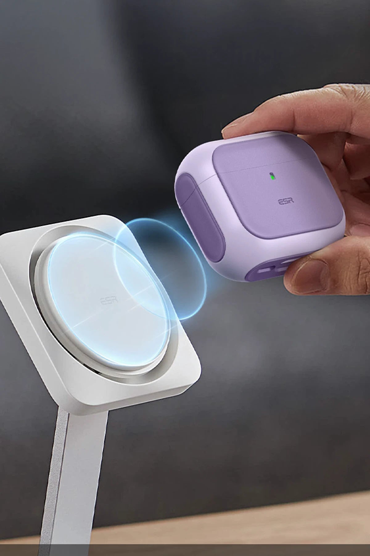 ESR Apple Airpods 4 (4.nesil) Orbit Hybrid Magsafe Şarj Destekli Kılıf - Lila