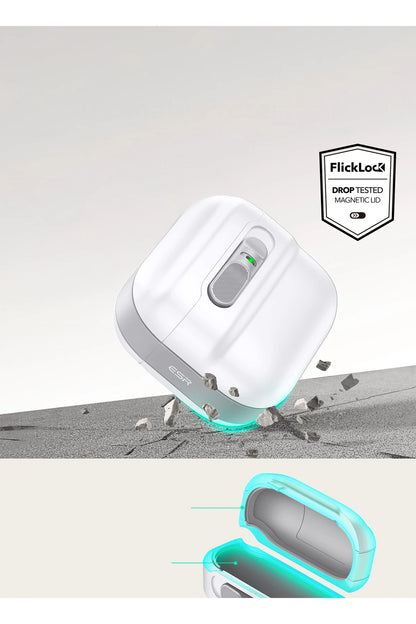 ESR Apple Airpods 4 (4.nesil) Pulse FlickLock Magsafe Şarj Destekli Kilitli Kılıf - Beyaz