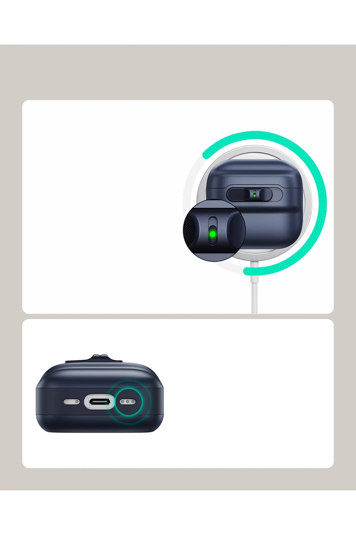 ESR Apple Airpods 4 (4.nesil) Pulse FlickLock Magsafe Şarj Destekli Kilitli Kılıf - Mavi