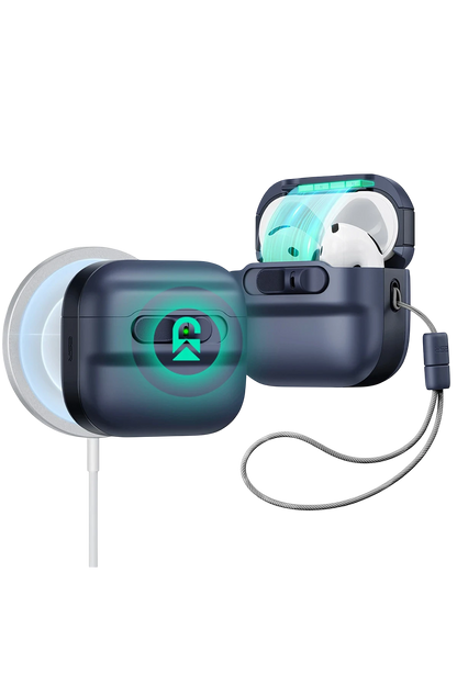 ESR Apple Airpods 4 (4.nesil) Pulse FlickLock Magsafe Şarj Destekli Kilitli Kılıf - Mavi