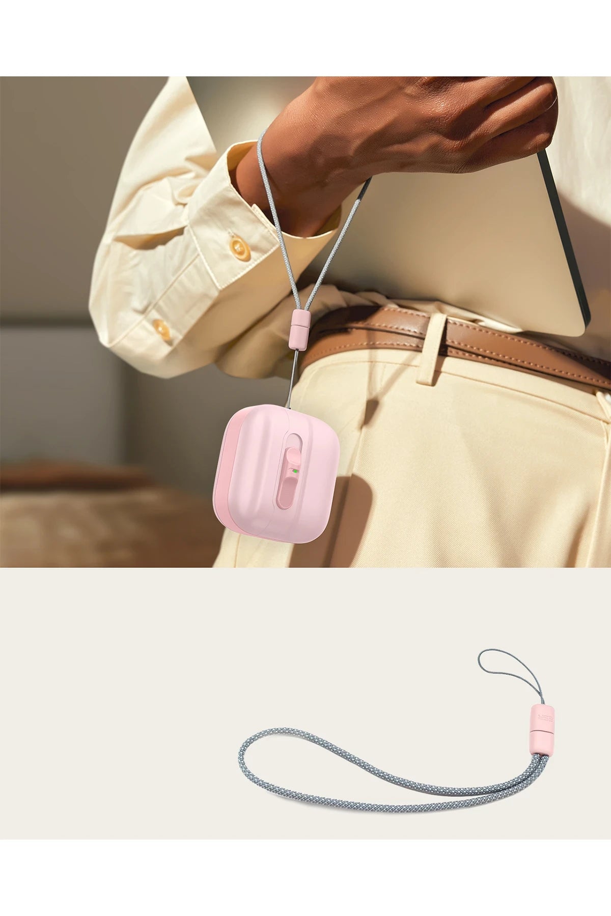 ESR Apple Airpods 4 (4.nesil) Pulse FlickLock Magsafe Şarj Destekli Kilitli Kılıf - Pembe