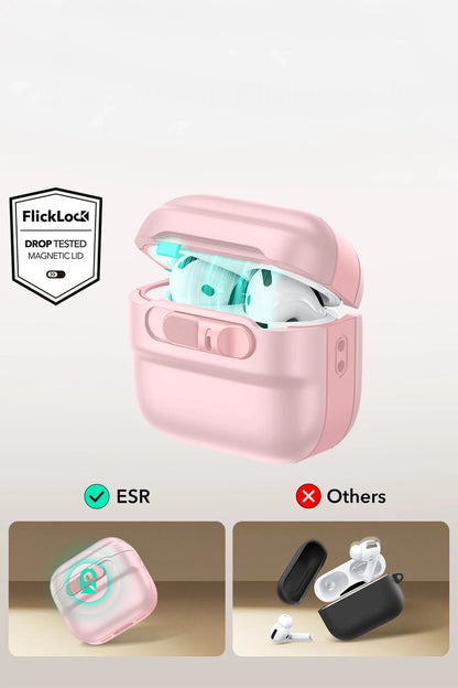 ESR Apple Airpods 4 (4.nesil) Pulse FlickLock Magsafe Şarj Destekli Kilitli Kılıf - Pembe