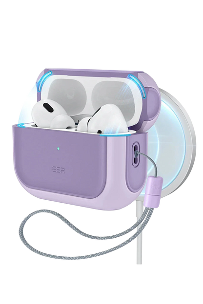 ESR Apple Airpods Pro 2 (2.Nesil) Orbit Hybrid Magsafe Şarj Destekli Kılıf - Lila