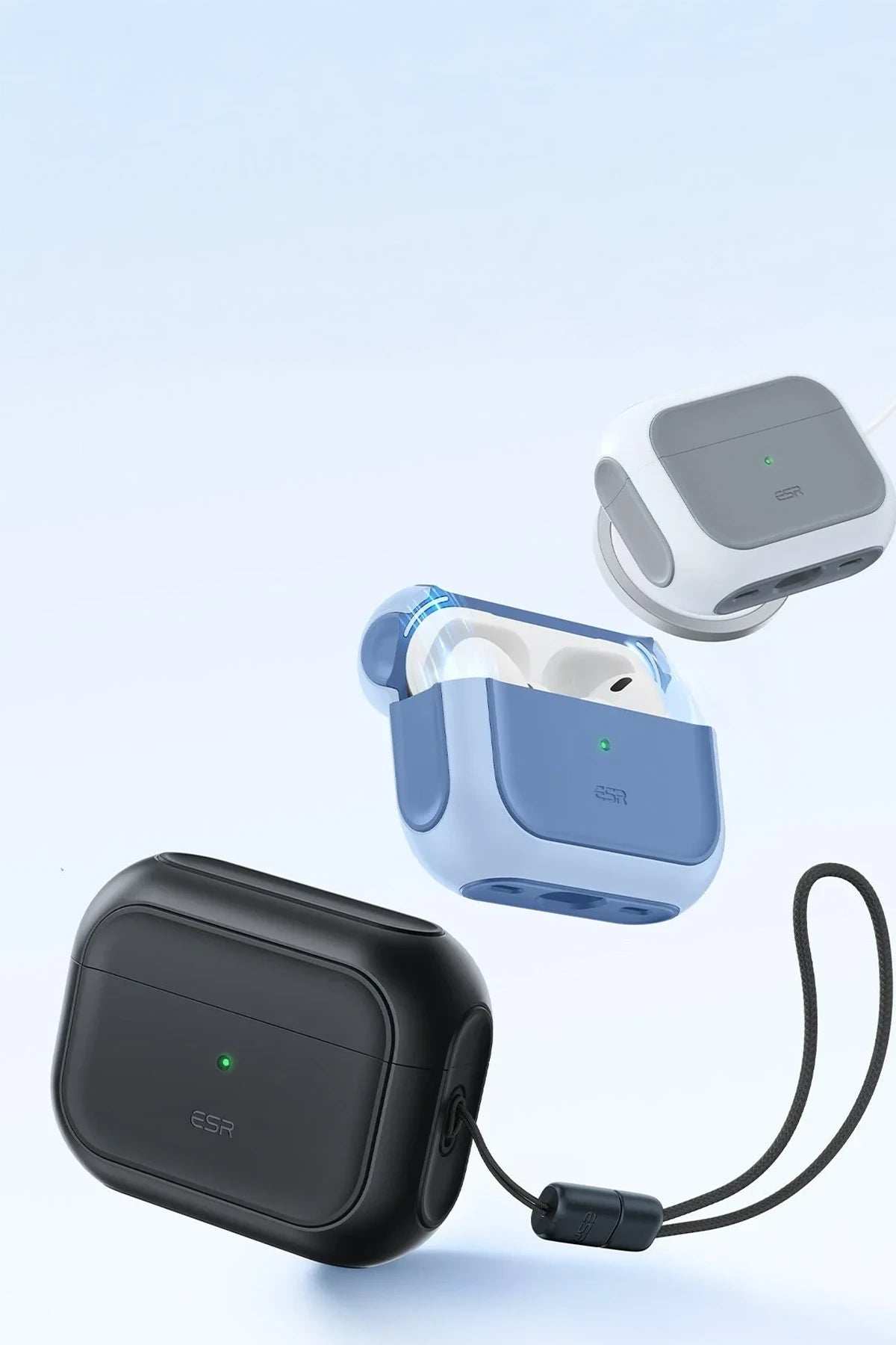 ESR Apple Airpods Pro 2 (2.Nesil) Orbit Hybrid Magsafe Şarj Destekli Kılıf - Titan Gri