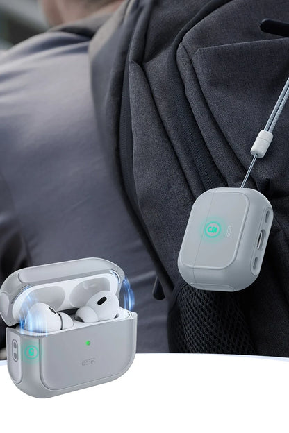 ESR Apple Airpods Pro 2 (2.Nesil) Orbit Hybrid Magsafe Şarj Destekli Kılıf - Titan Gri