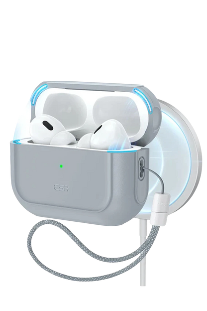 ESR Apple Airpods Pro 2 (2.Nesil) Orbit Hybrid Magsafe Şarj Destekli Kılıf - Titan Gri