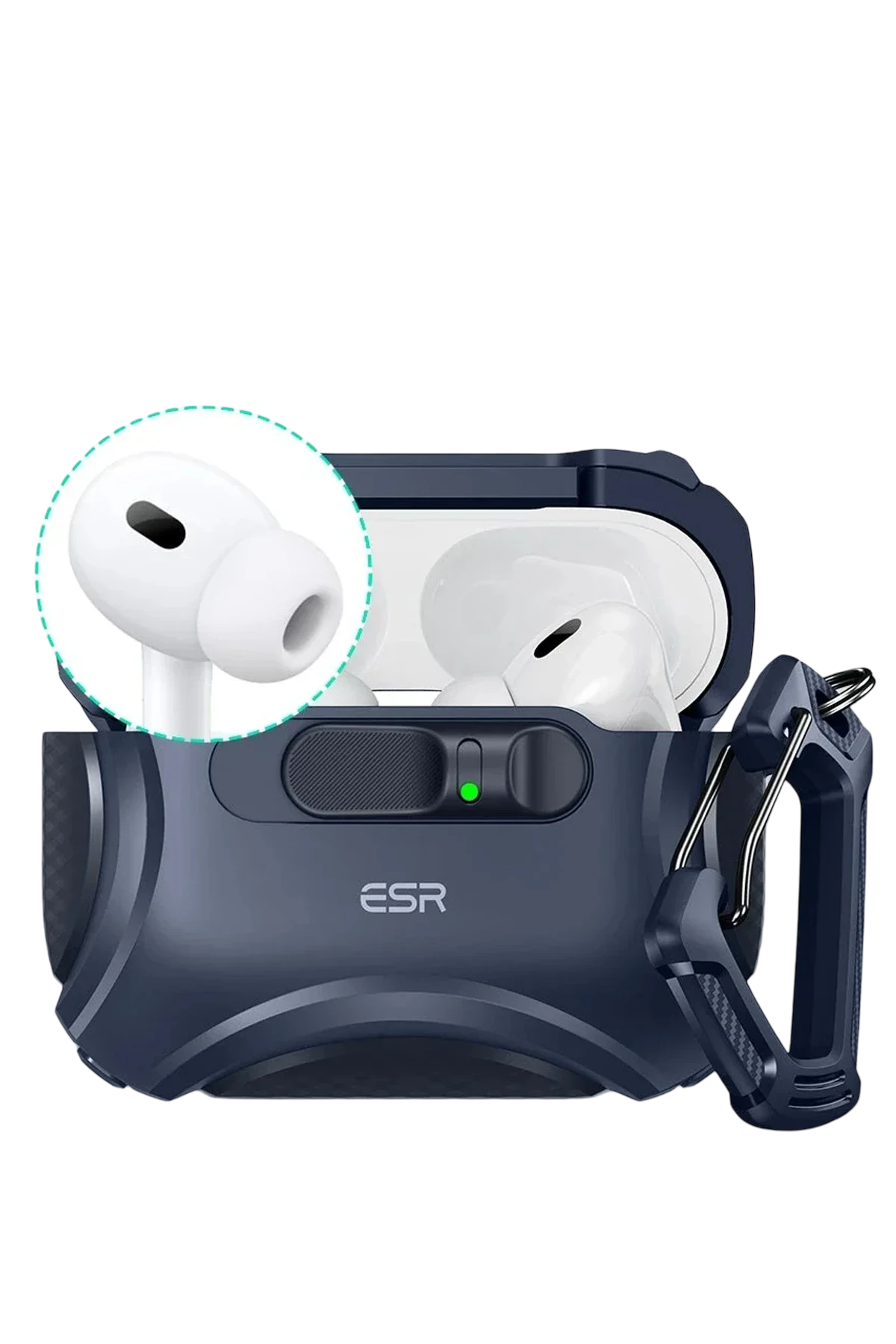 ESR Apple Airpods Pro 3 (3.nesil) Cyber FlickLock Magsafe Şarj Destekli Kilitli Kılıf - Lacivert