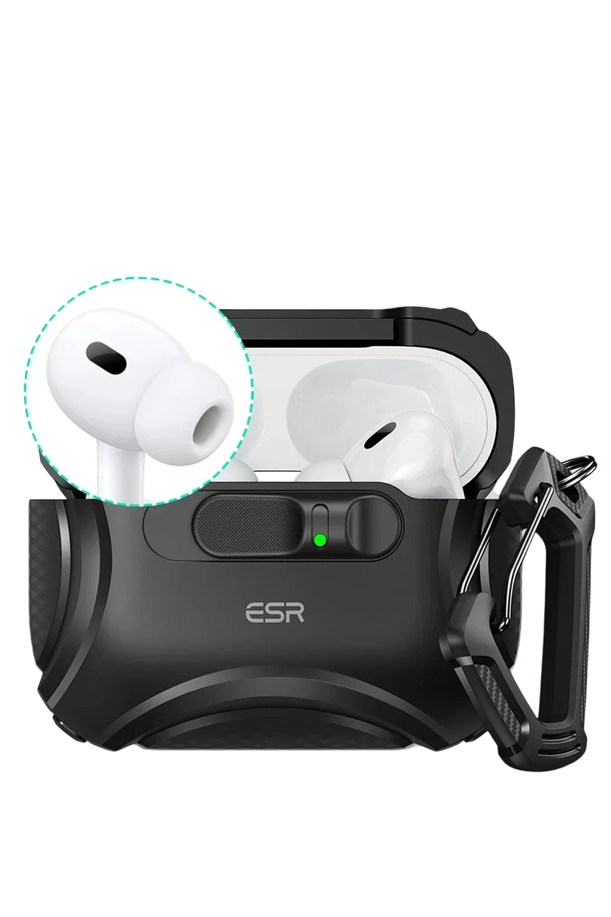 ESR Apple Airpods Pro 3 (3.nesil) Cyber FlickLock Magsafe Şarj Destekli Kilitli Kılıf - Siyah