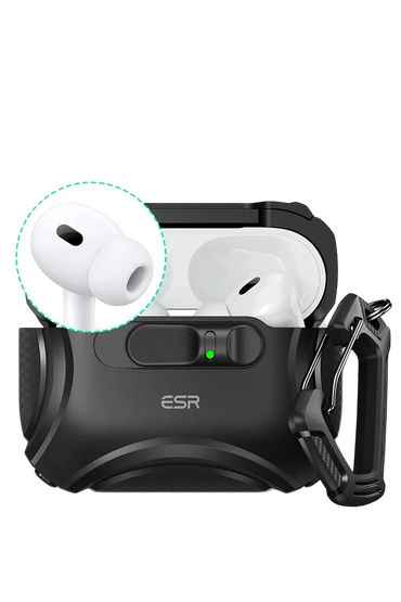 ESR Apple Airpods Pro 3 (3.nesil) Cyber FlickLock Magsafe Şarj Destekli Kilitli Kılıf - Siyah