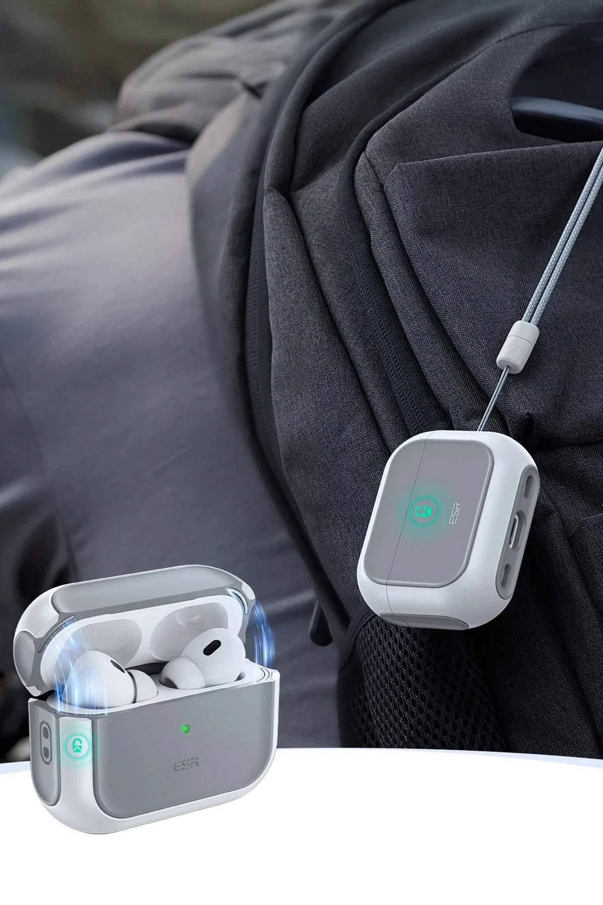 ESR Apple Airpods Pro 3 (3.Nesil) Orbit Hybrid Magsafe Şarj Destekli Kılıf - Beyaz