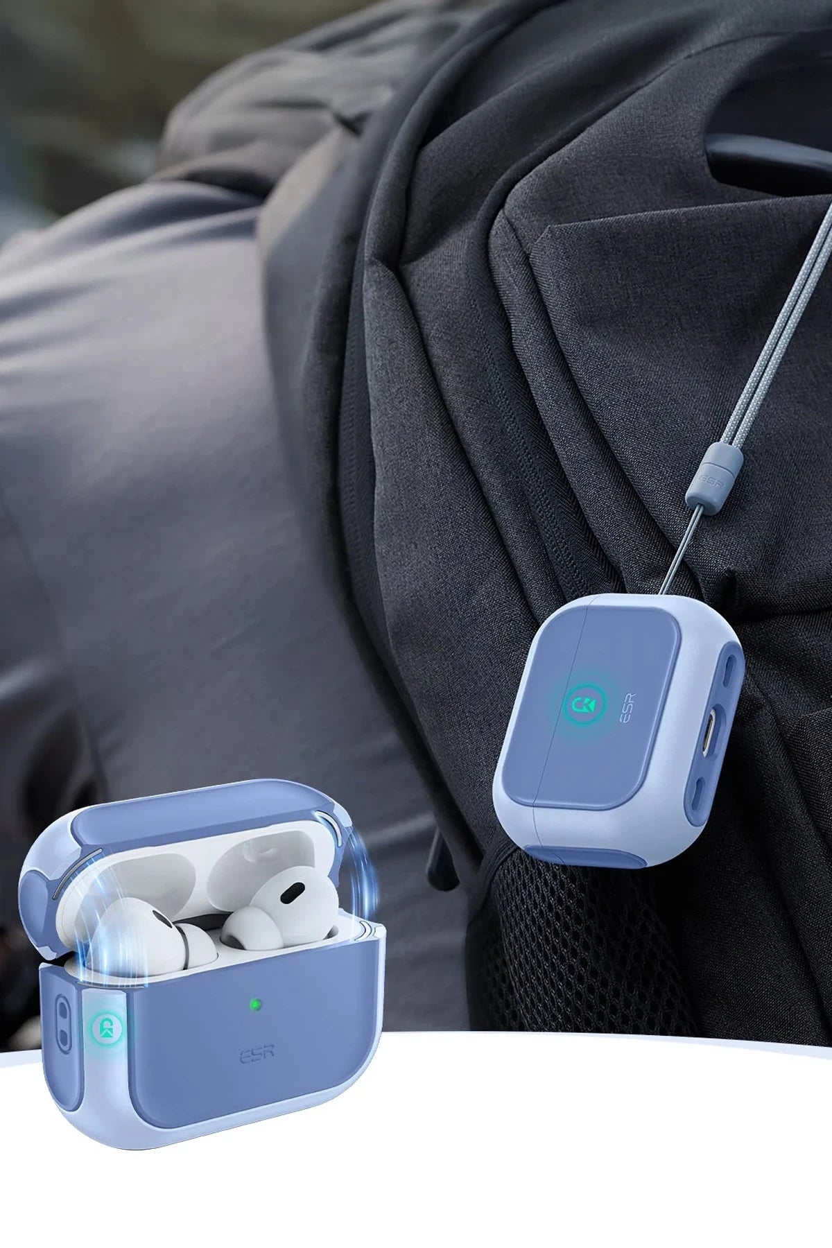 ESR Apple Airpods Pro 3 (3.Nesil) Orbit Hybrid Magsafe Şarj Destekli Kılıf - Mavi