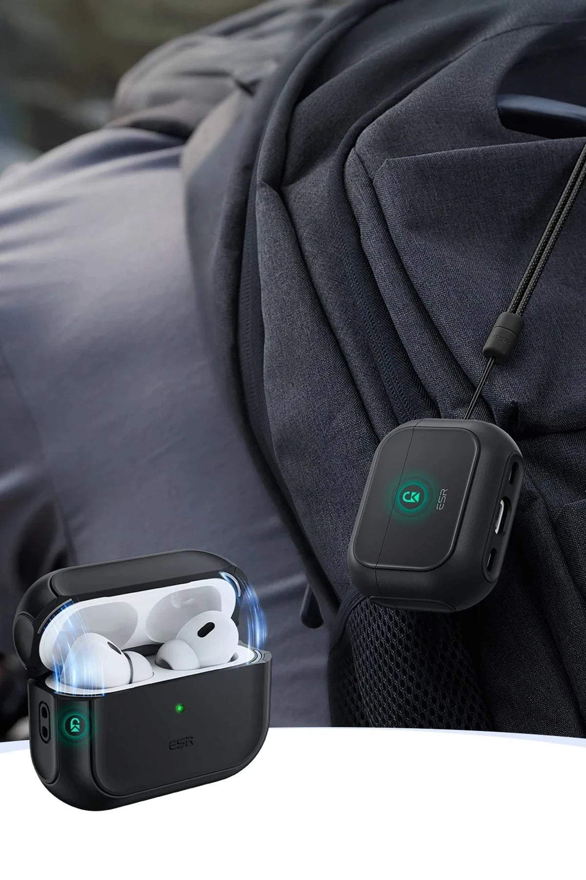 ESR Apple Airpods Pro 3 (3.Nesil) Orbit Hybrid Magsafe Şarj Destekli Kılıf - Siyah
