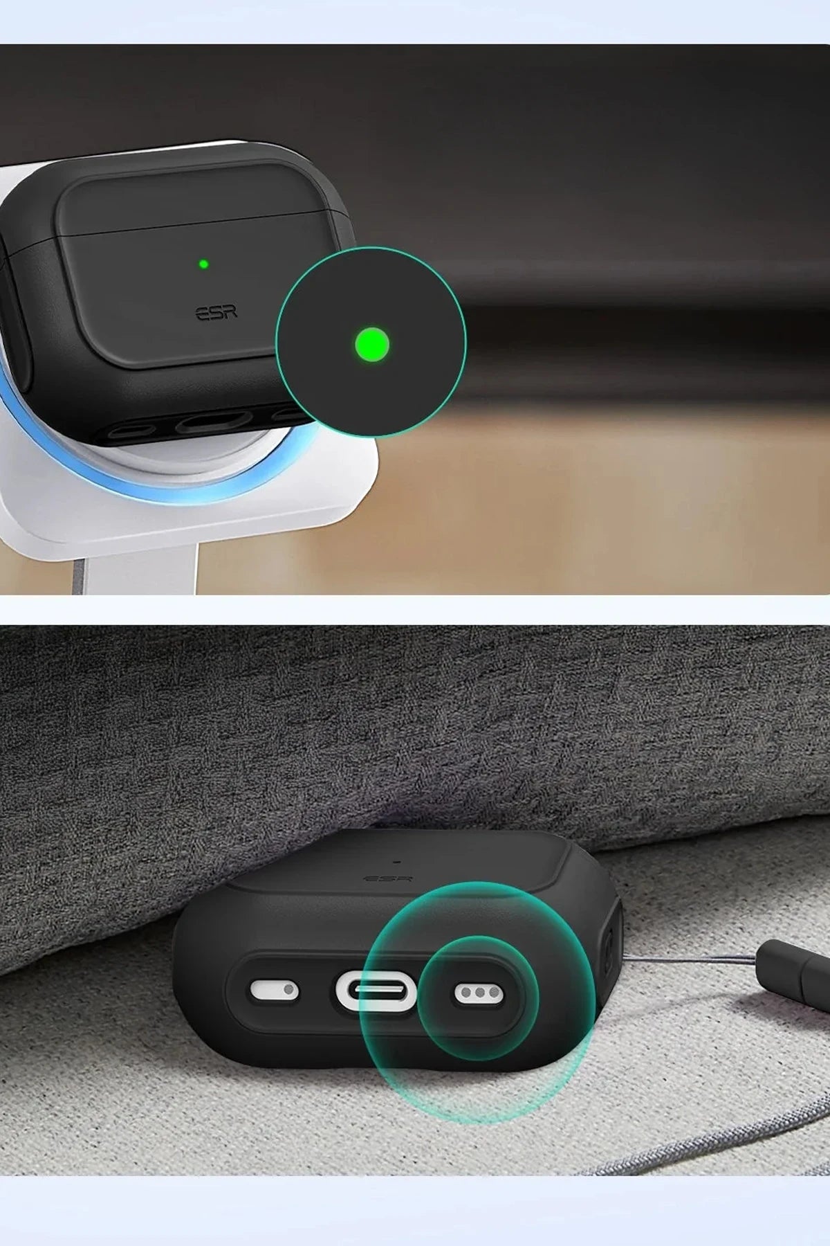 ESR Apple Airpods Pro 3 (3.Nesil) Orbit Hybrid Magsafe Şarj Destekli Kılıf - Siyah