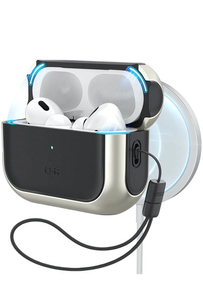 ESR Apple Airpods Pro 3 (3.Nesil) Orbit Hybrid Magsafe Şarj Destekli Kılıf - Titan Gri